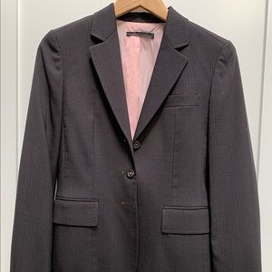 Elie Tahari Eggplant Pinstripe Wool Blazer